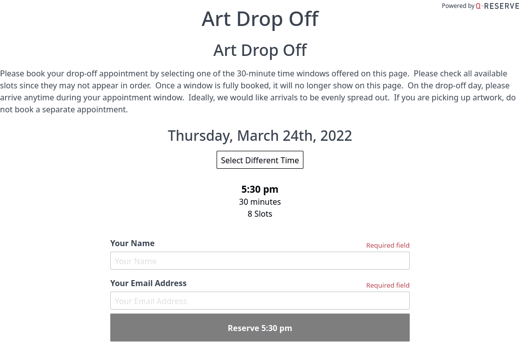 Public Weekly Slots Booking