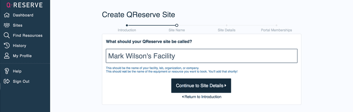 the name of your site